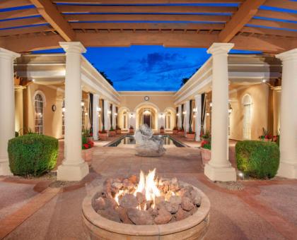 Terbush 2 Back Exterior Ramada with Firepit by Carmel Homes Design Group